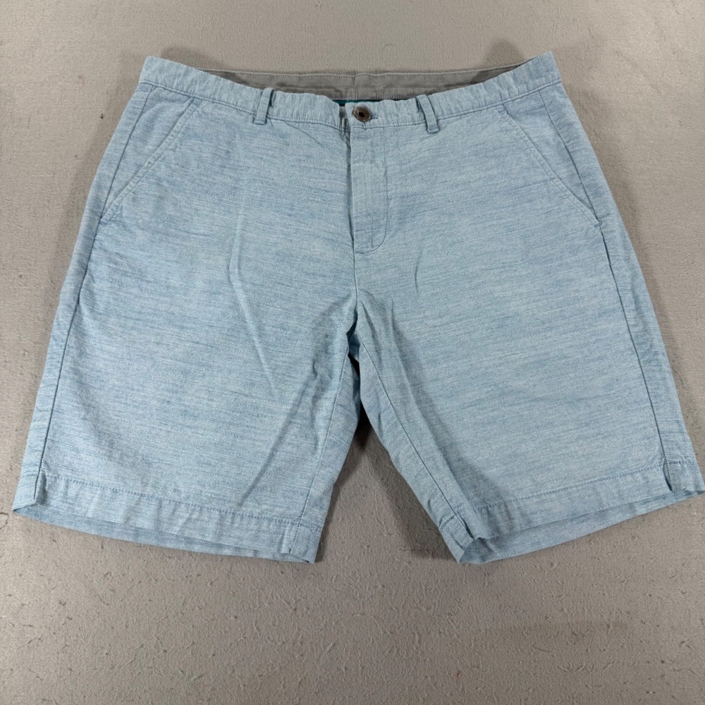 Calvin Klein Mens Slim Fit Chino Shorts‎ Light Blue Heathered Size 34